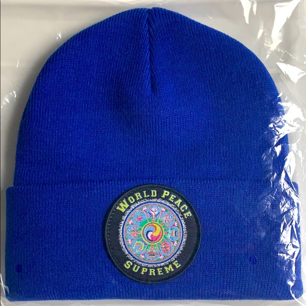 Supreme World Peace Beanie Blue